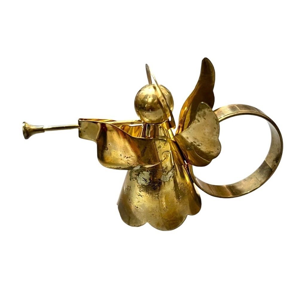 Elegance Vintage Brass Angel Napkin Rings Set of 4 in Box - Picture 4 of 7